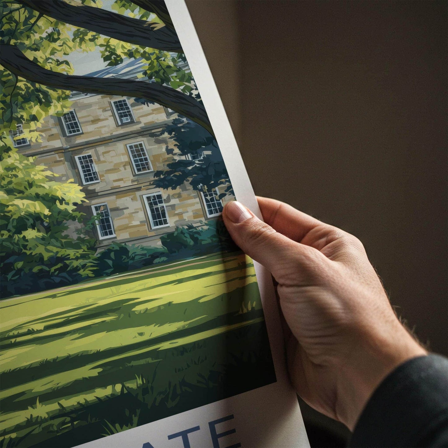 Penn State Poster - Pennsylvania Art Print - Shaded Campus Lawn Wall Decor