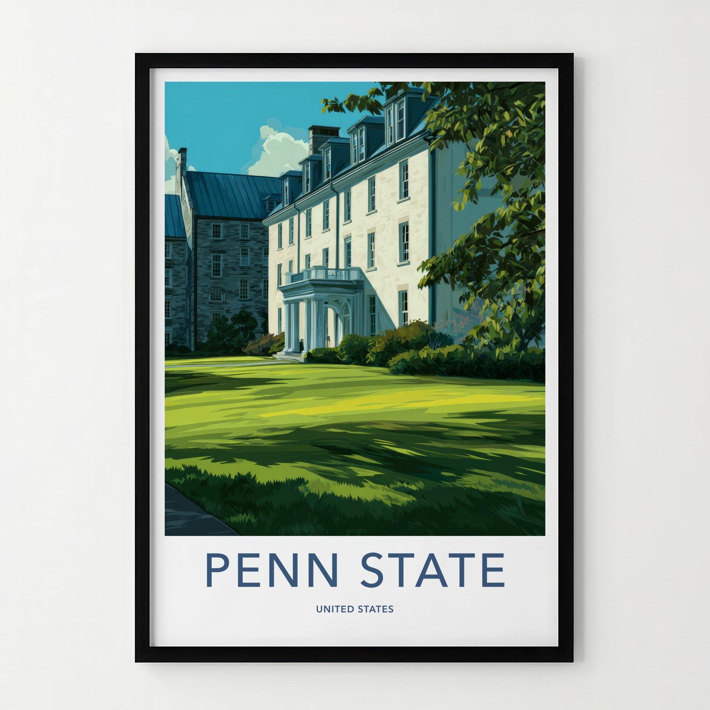 Penn State Poster - Pennsylvania Wall Art - Historic Campus Green Home Decor
