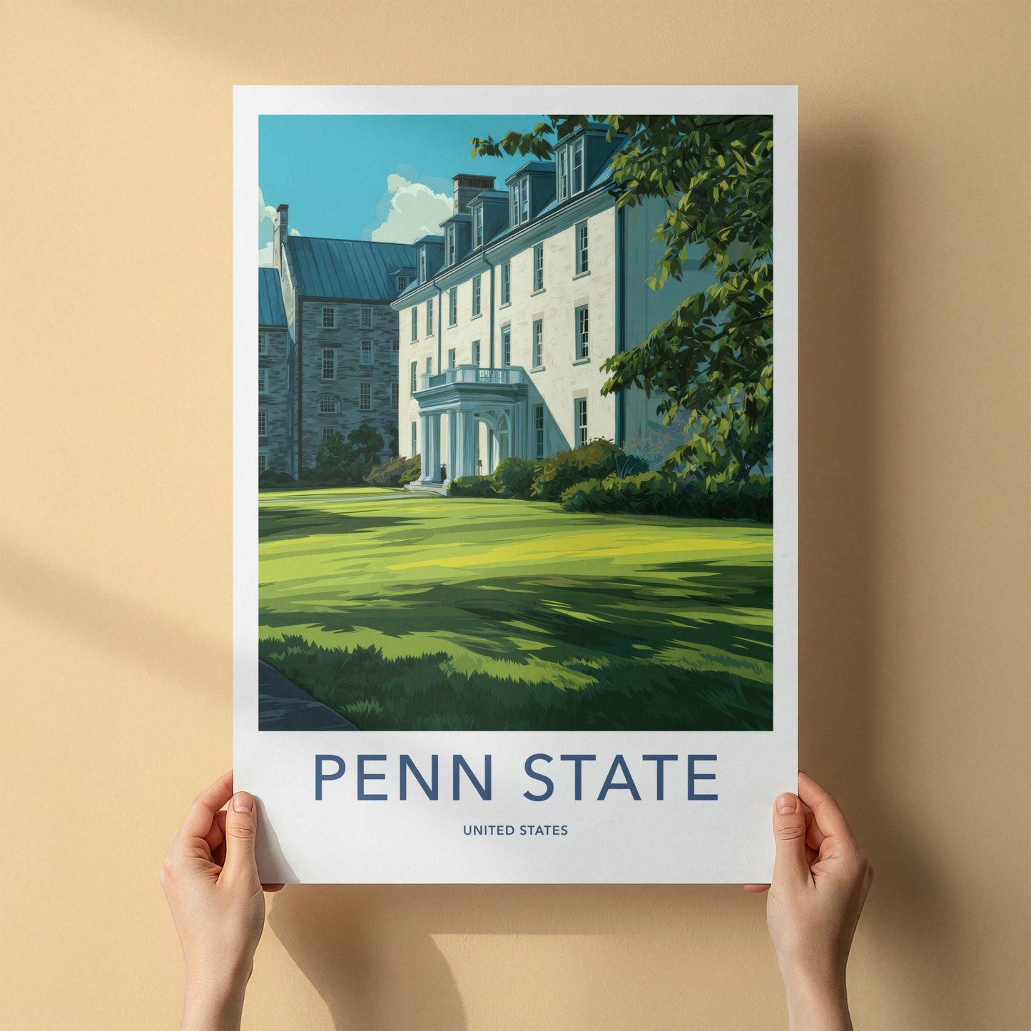 Penn State Poster - Pennsylvania Wall Art - Historic Campus Green Home Decor