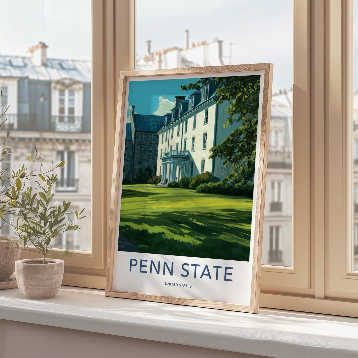 Penn State Poster - Pennsylvania Wall Art - Historic Campus Green Home Decor