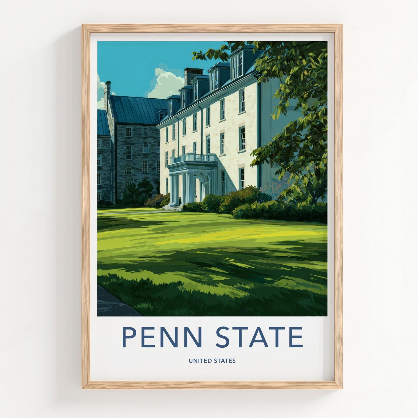 Penn State Poster - Pennsylvania Wall Art - Historic Campus Green Home Decor