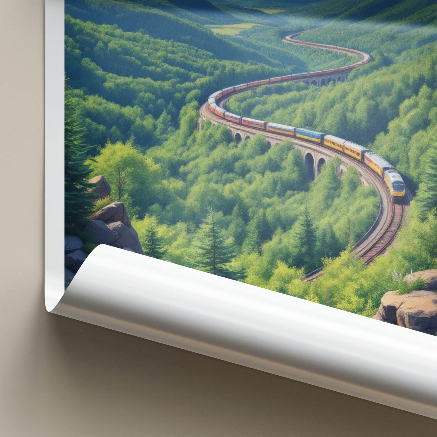 Pennsylvania Poster - Pennsylvania Art Print - Winding Valley Train Wall Decor