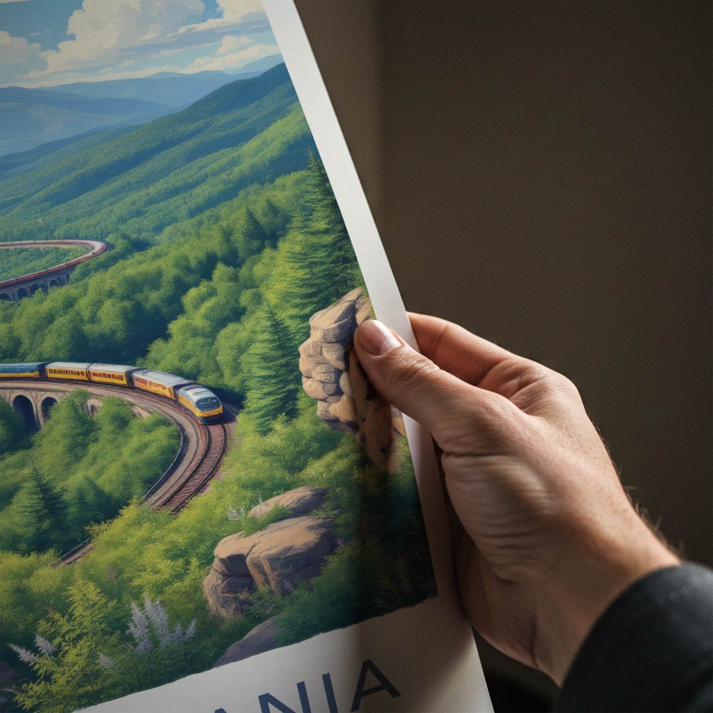 Pennsylvania Poster - Pennsylvania Art Print - Winding Valley Train Wall Decor