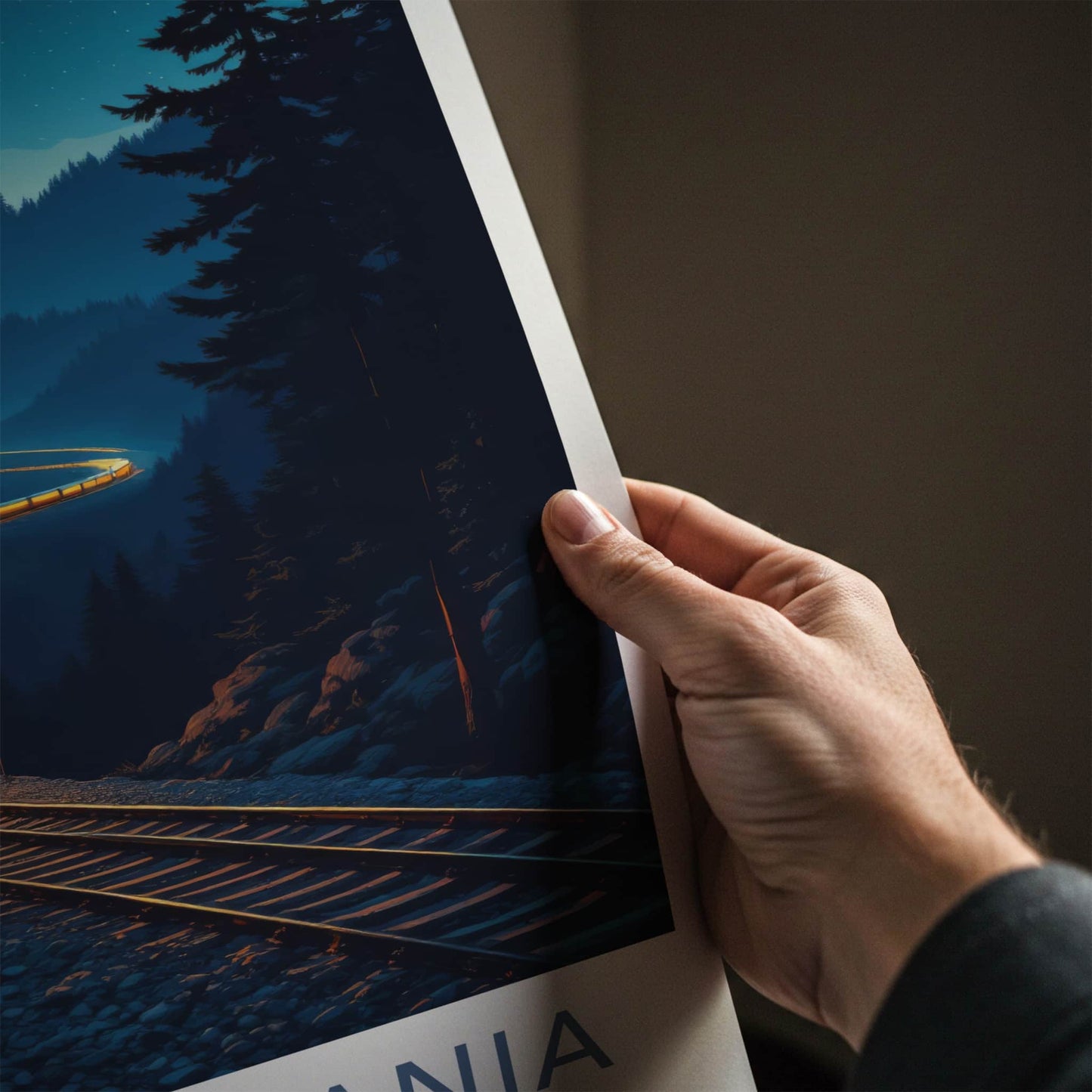 PENNSYLVANIA Poster - Pennsylvania Travel Print - Moonlit Train Journey Home Decor