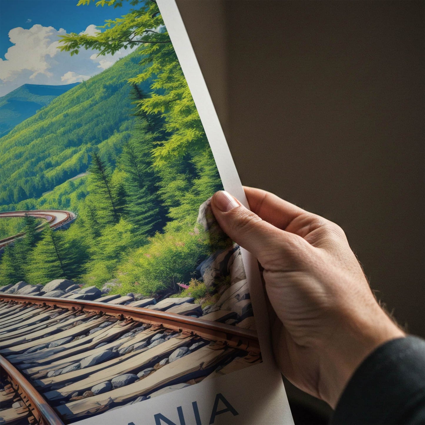 Pennsylvania Poster - Pennsylvania Travel Print - Scenic Mountain Tracks Wall Decor