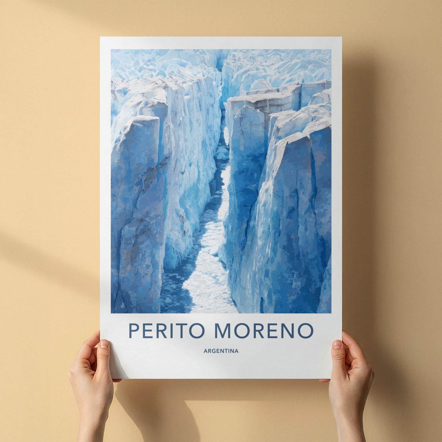 Perito Moreno Poster - Argentina Travel Art - Deep Blue Crevasse Home Decor