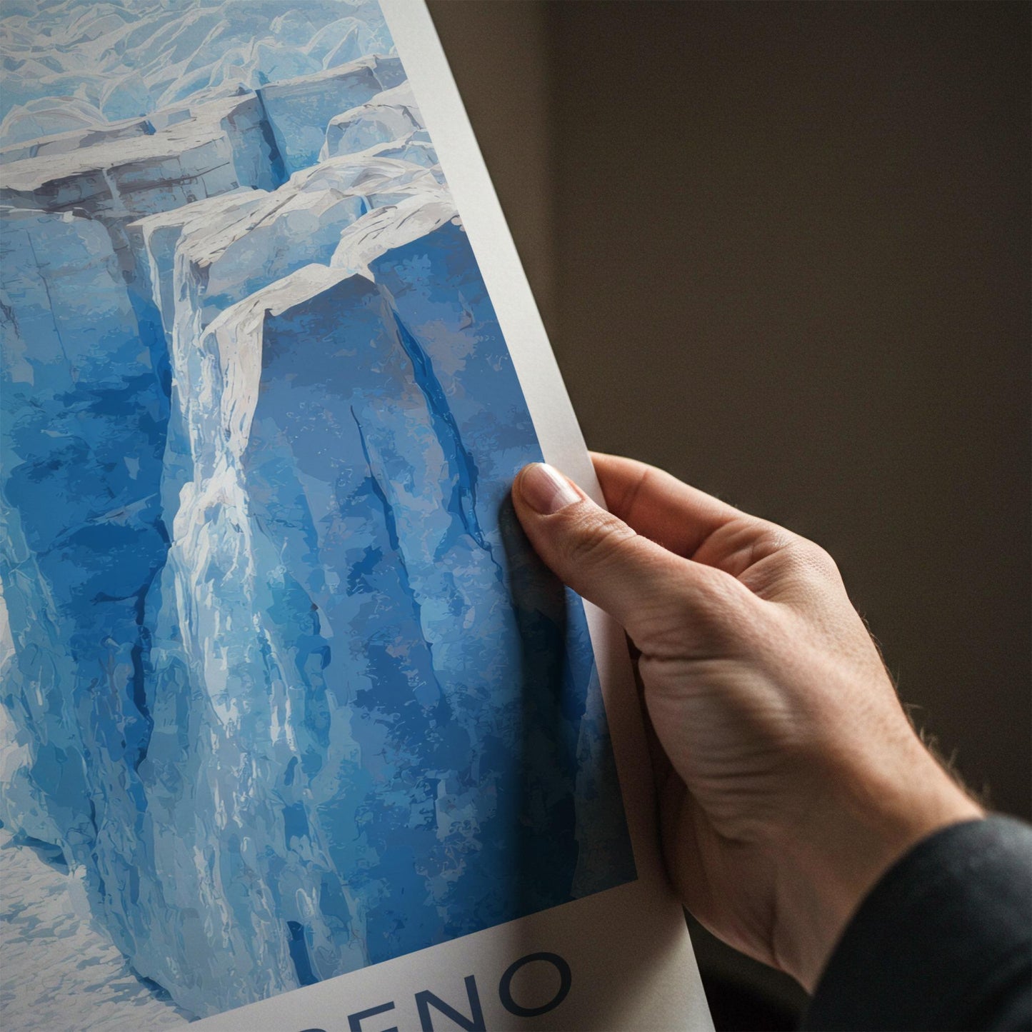 Perito Moreno Poster - Argentina Travel Art - Deep Blue Crevasse Home Decor