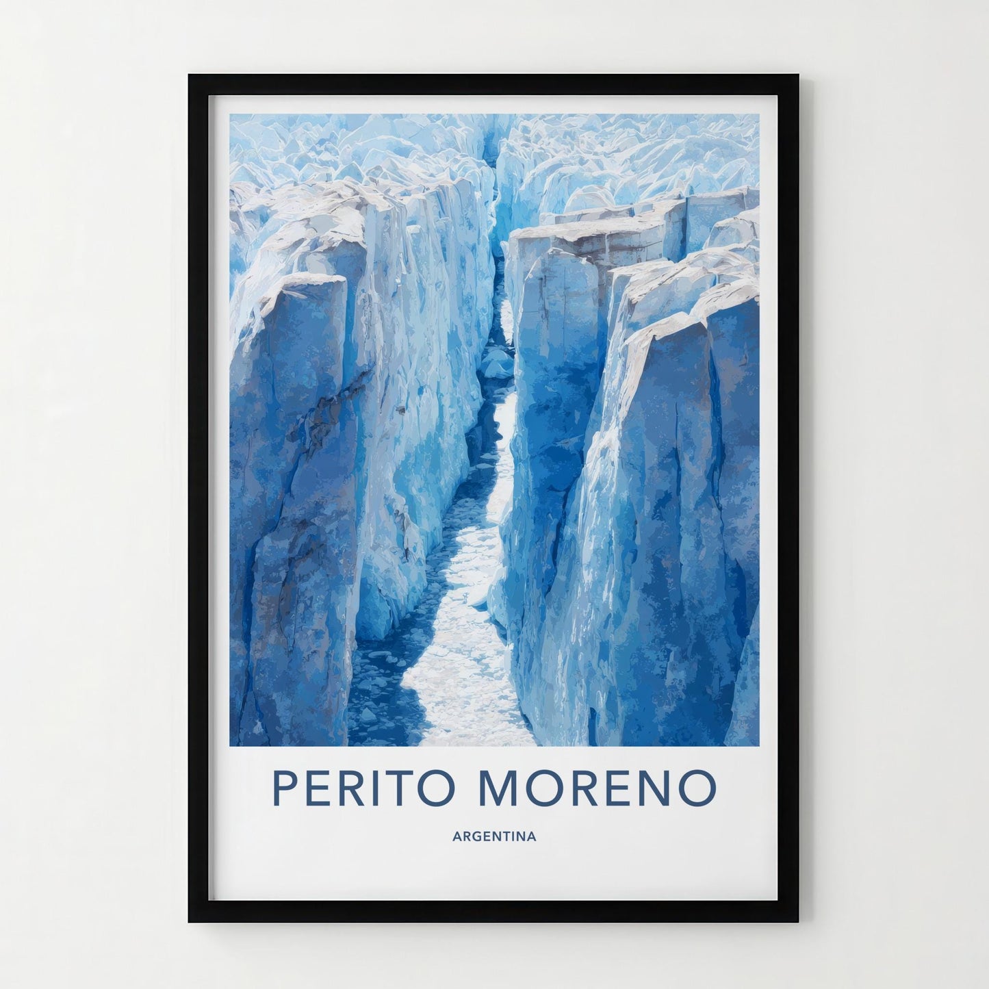Perito Moreno Poster - Argentina Travel Art - Deep Blue Crevasse Home Decor
