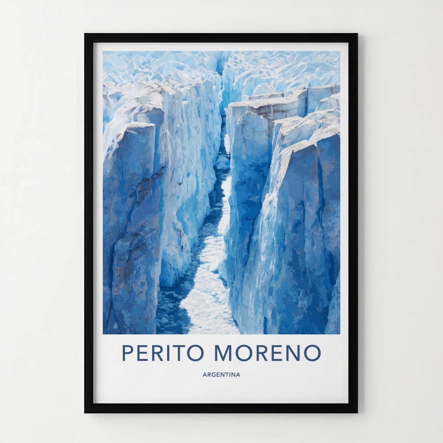Perito Moreno Poster - Argentina Travel Art - Deep Blue Crevasse Home Decor