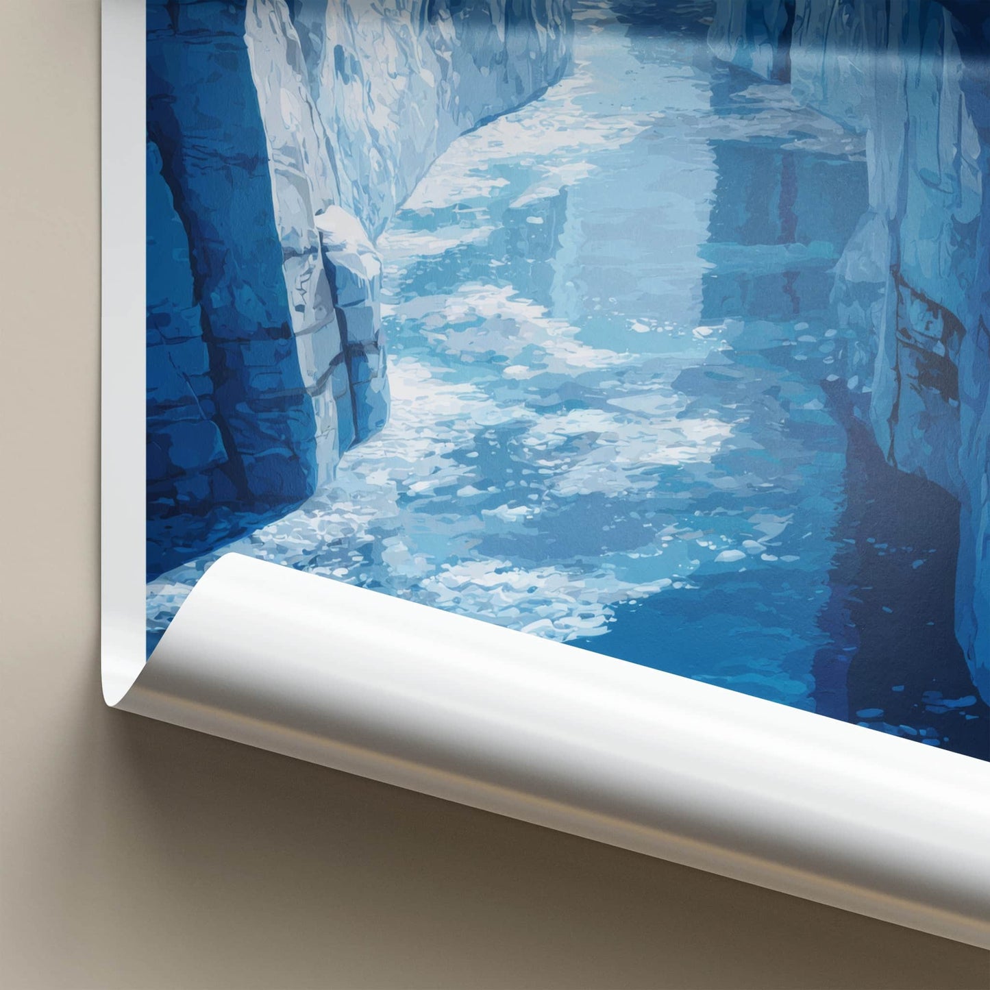 Perito Moreno Poster - Argentina Travel Art - Icy Water Chasm Home Decor