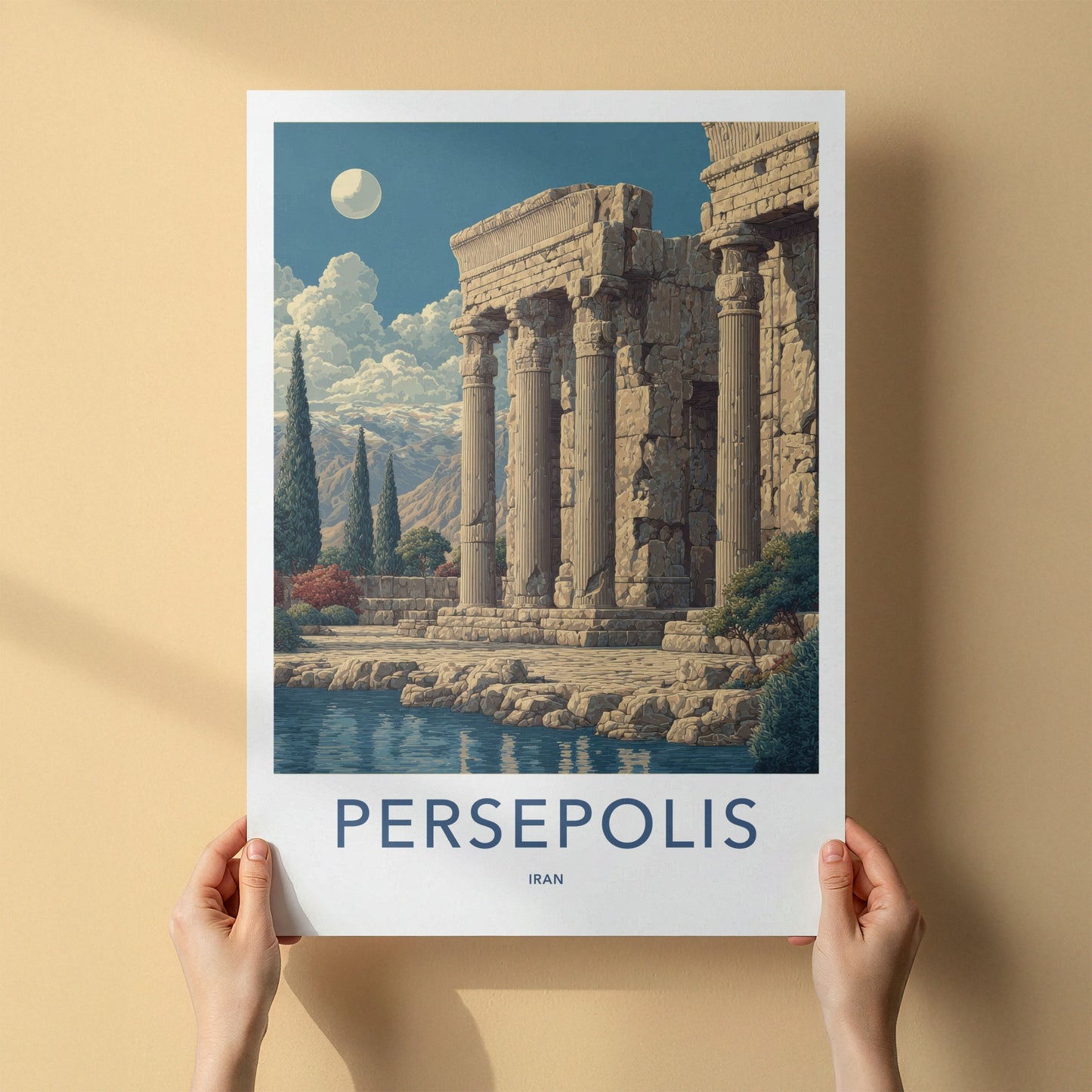 Persepolis Poster Iran Ancient Columns Lake Gallery Art