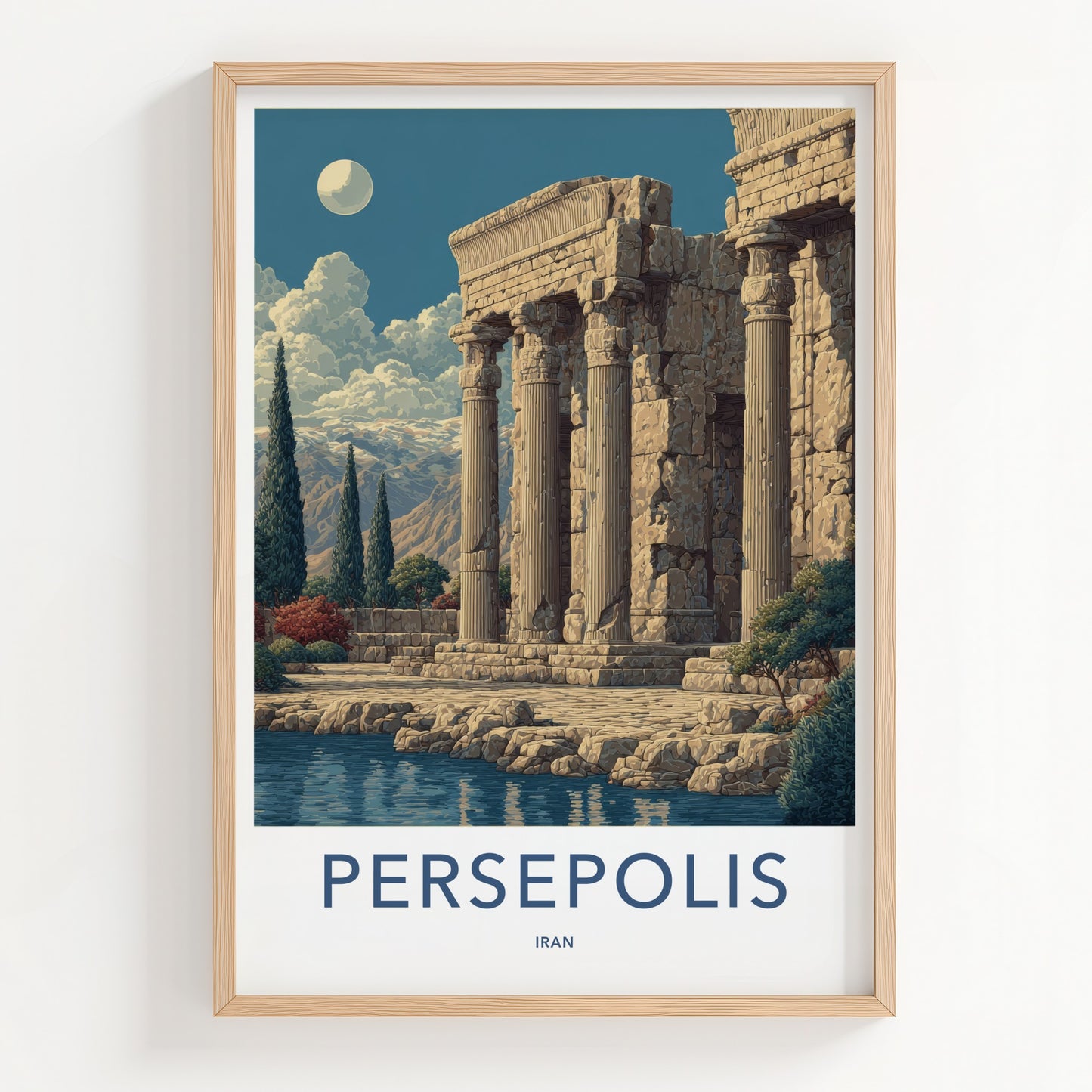 Persepolis Poster Iran Ancient Columns Lake Gallery Art