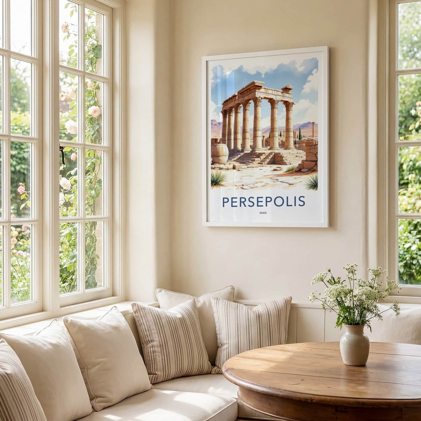 Persepolis Poster - Iran Travel Art - Ancient Columned Ruins Home Decor