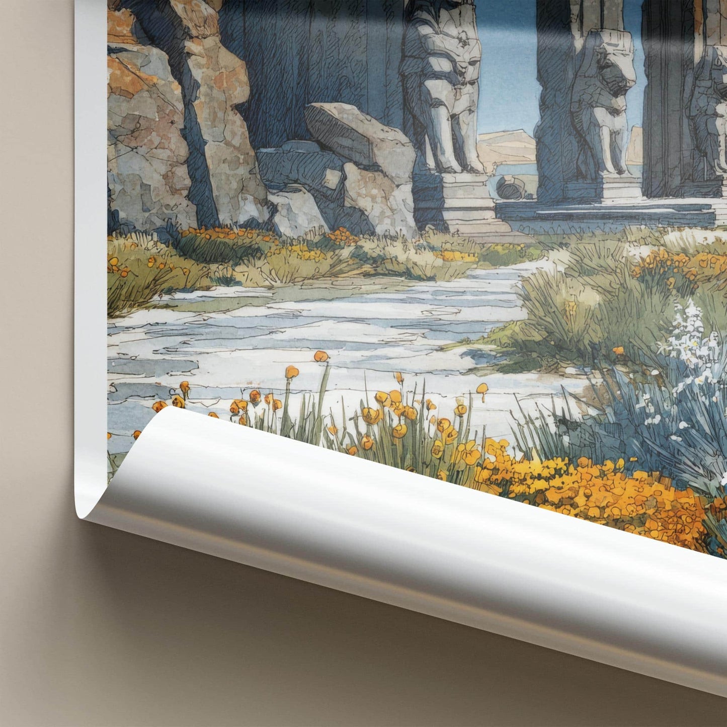 Persepolis Poster - Iran Travel Art - Ancient Temple Ruins Home Decor