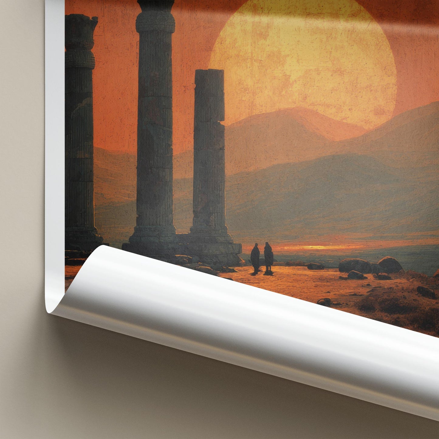 Persepolis Poster - Iran Travel Art - Desert Columns Sunset Home Decor