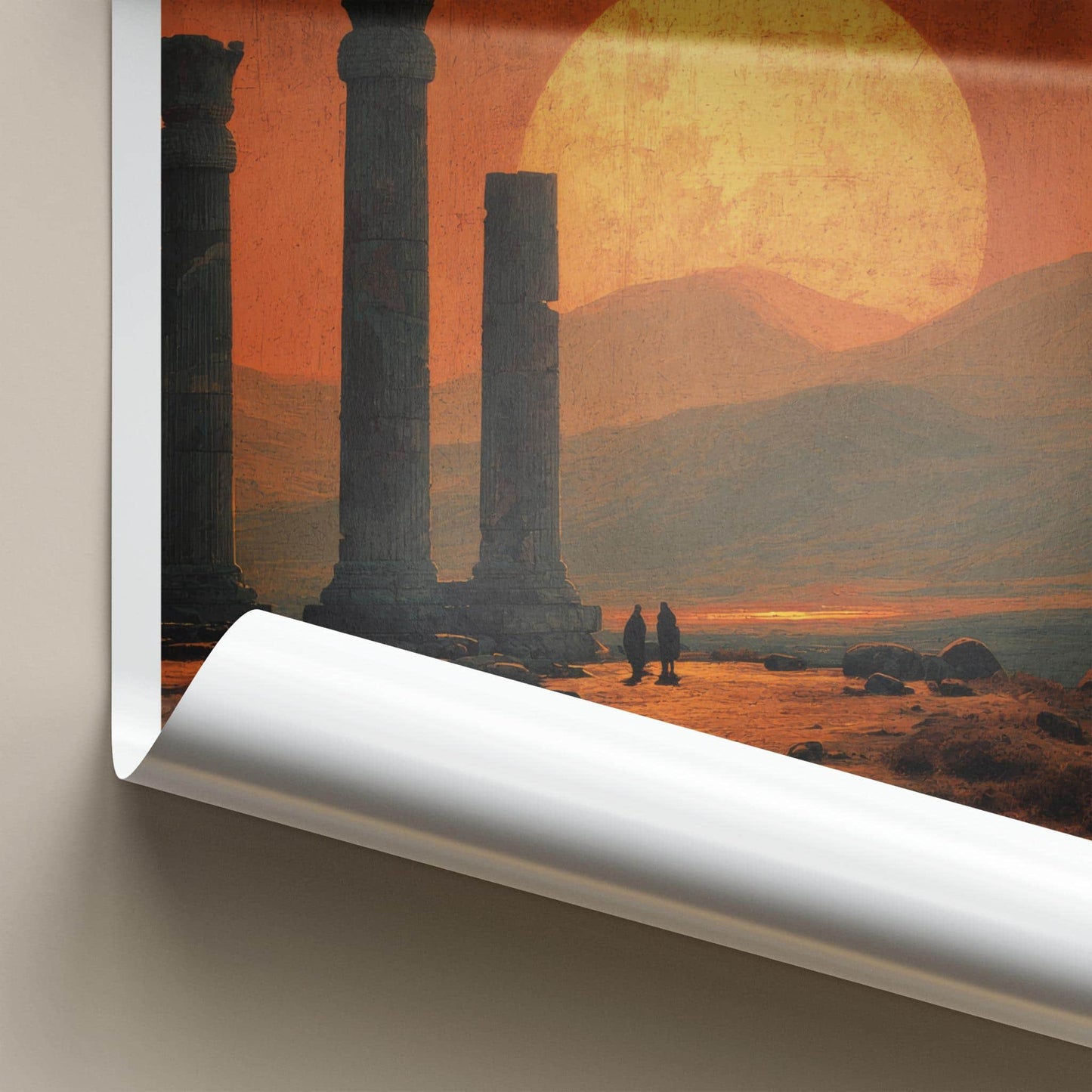 Persepolis Poster - Iran Travel Art - Desert Columns Sunset Home Decor