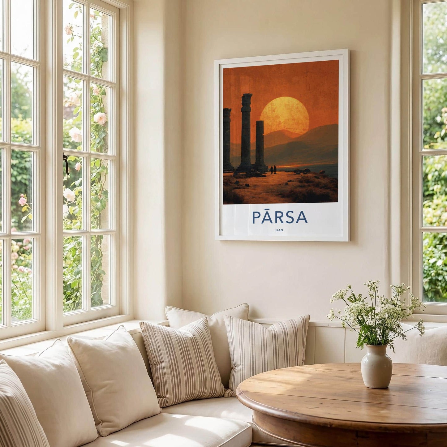 Persepolis Poster - Iran Travel Art - Desert Columns Sunset Home Decor