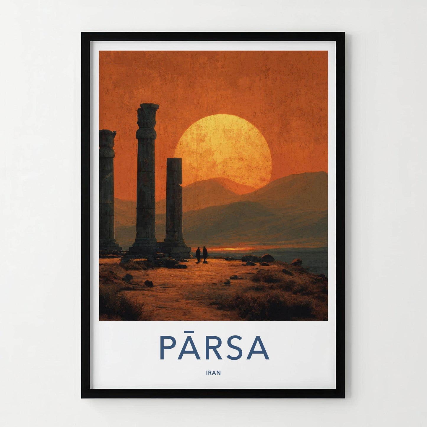 Persepolis Poster - Iran Travel Art - Desert Columns Sunset Home Decor