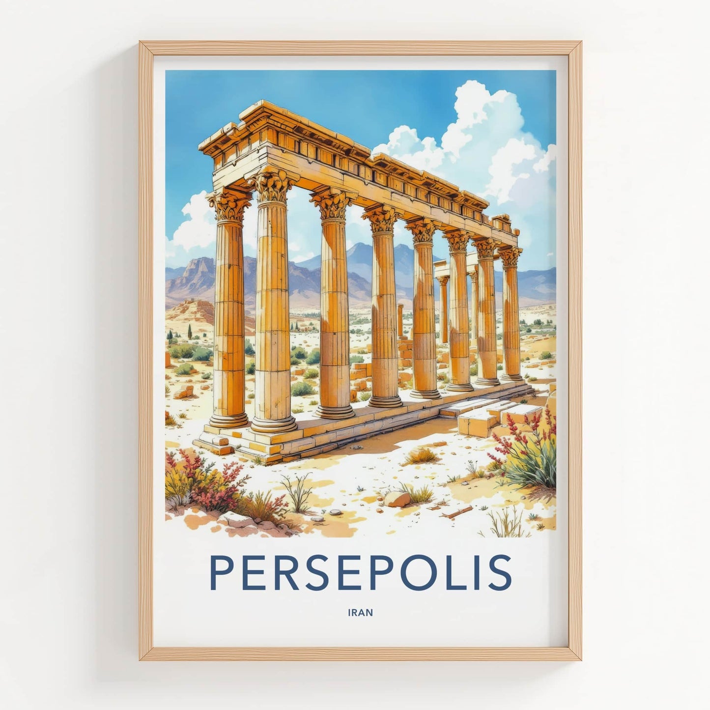 Persepolis Poster - Iran Wall Art - Ancient Stone Columns Home Decor