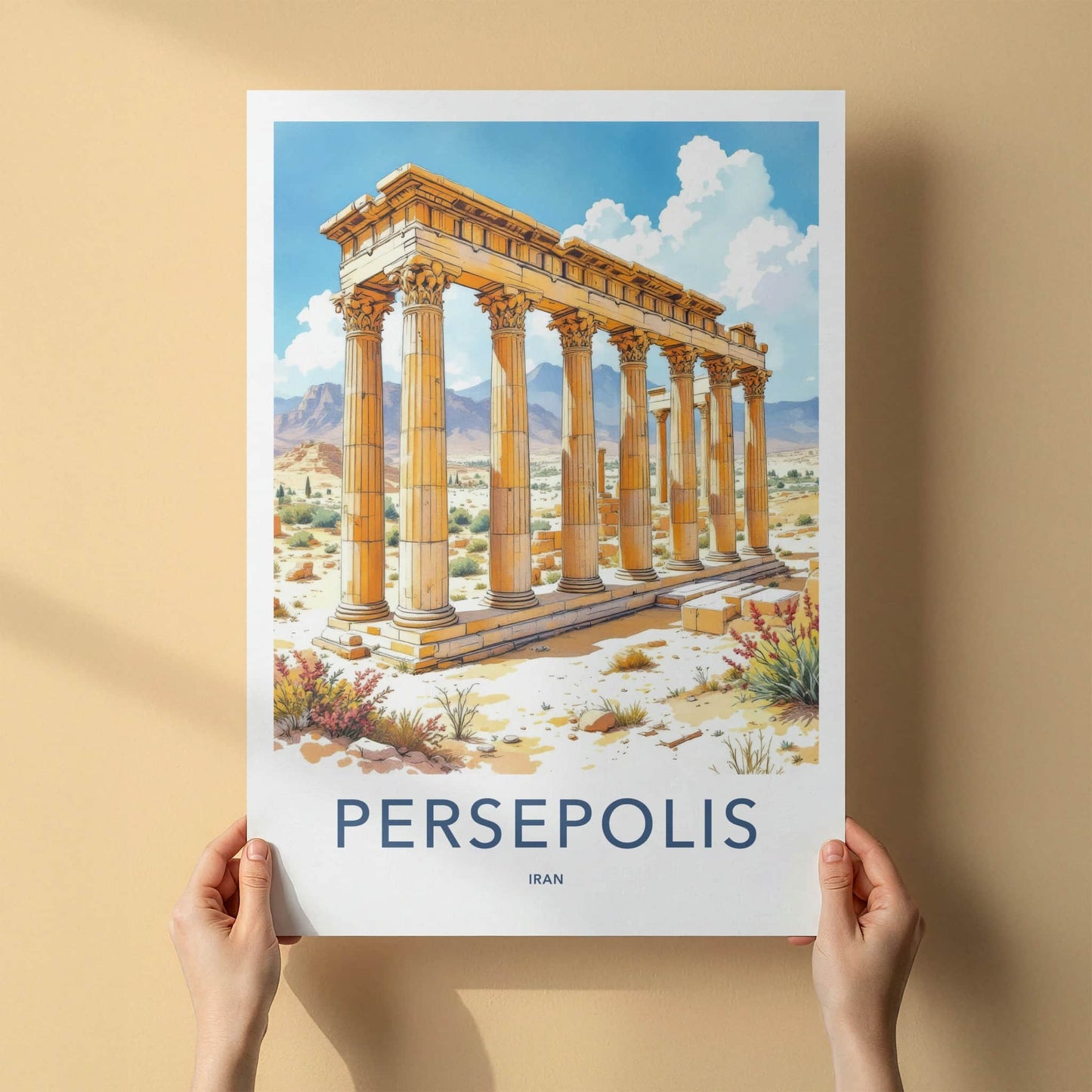 Persepolis Poster - Iran Wall Art - Ancient Stone Columns Home Decor