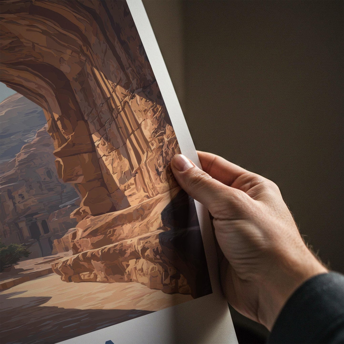 Petra Poster - Jordan Framed Print - Ancient Canyon Path Lounge Decor