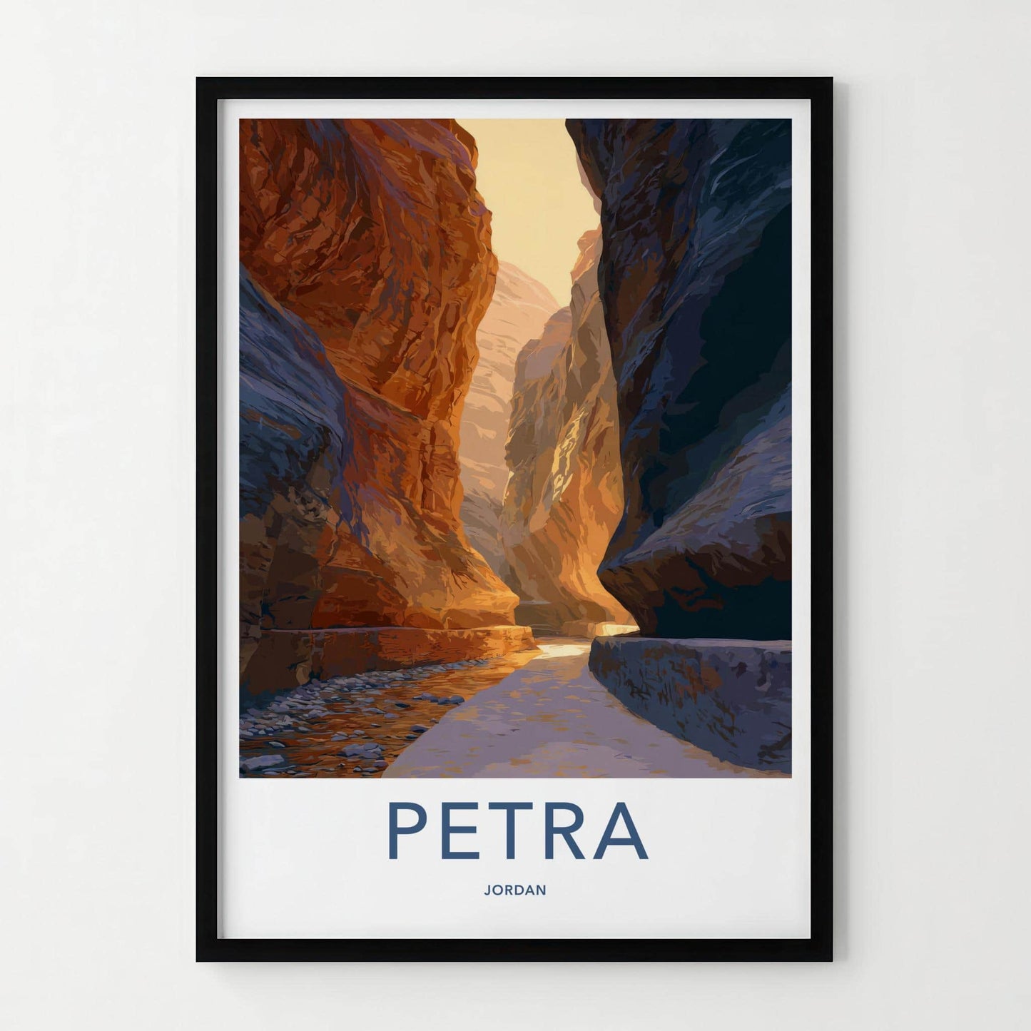 Petra Poster - Jordan Framed Print - Hidden Treasury Approach Framed Decor