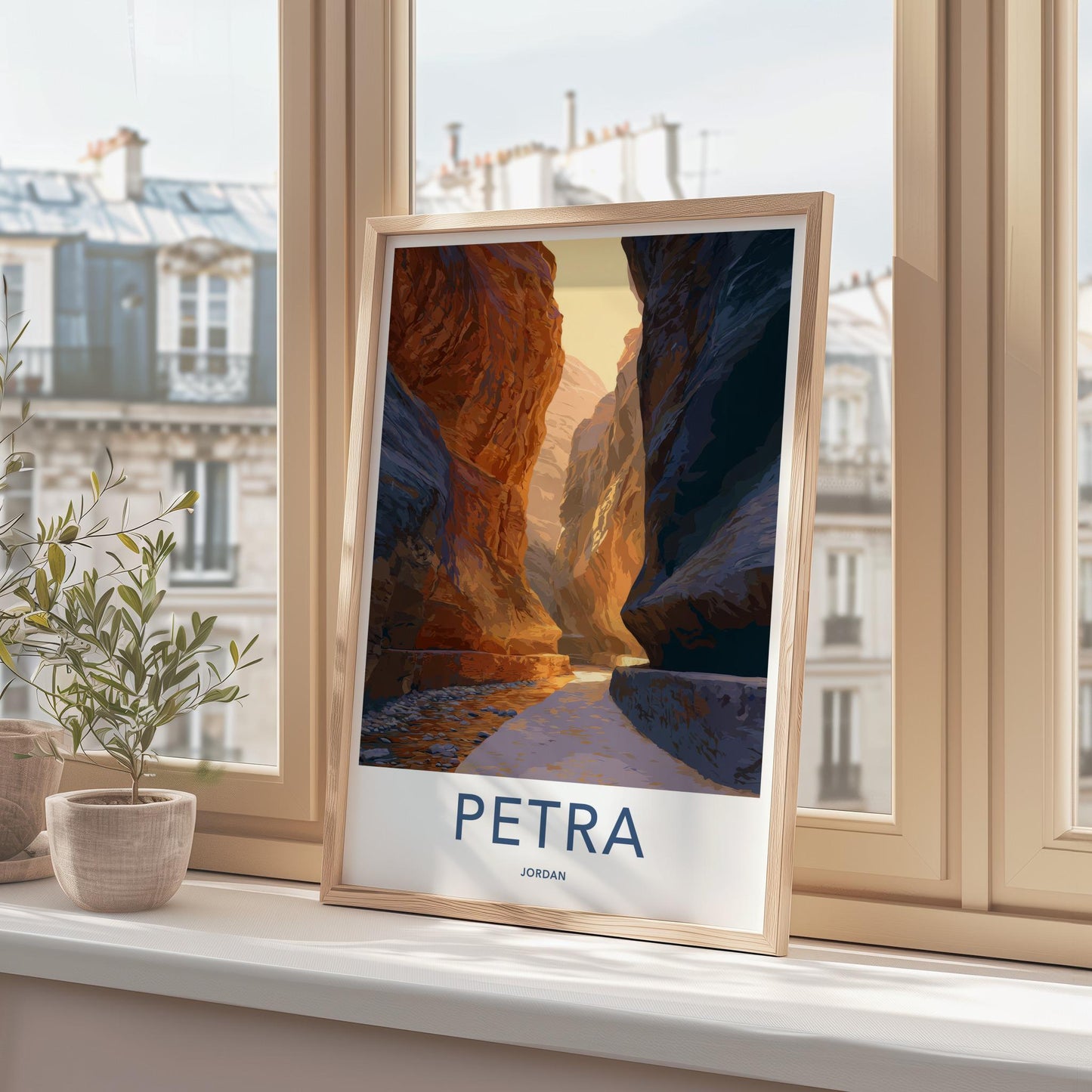 Petra Poster - Jordan Framed Print - Hidden Treasury Approach Framed Decor