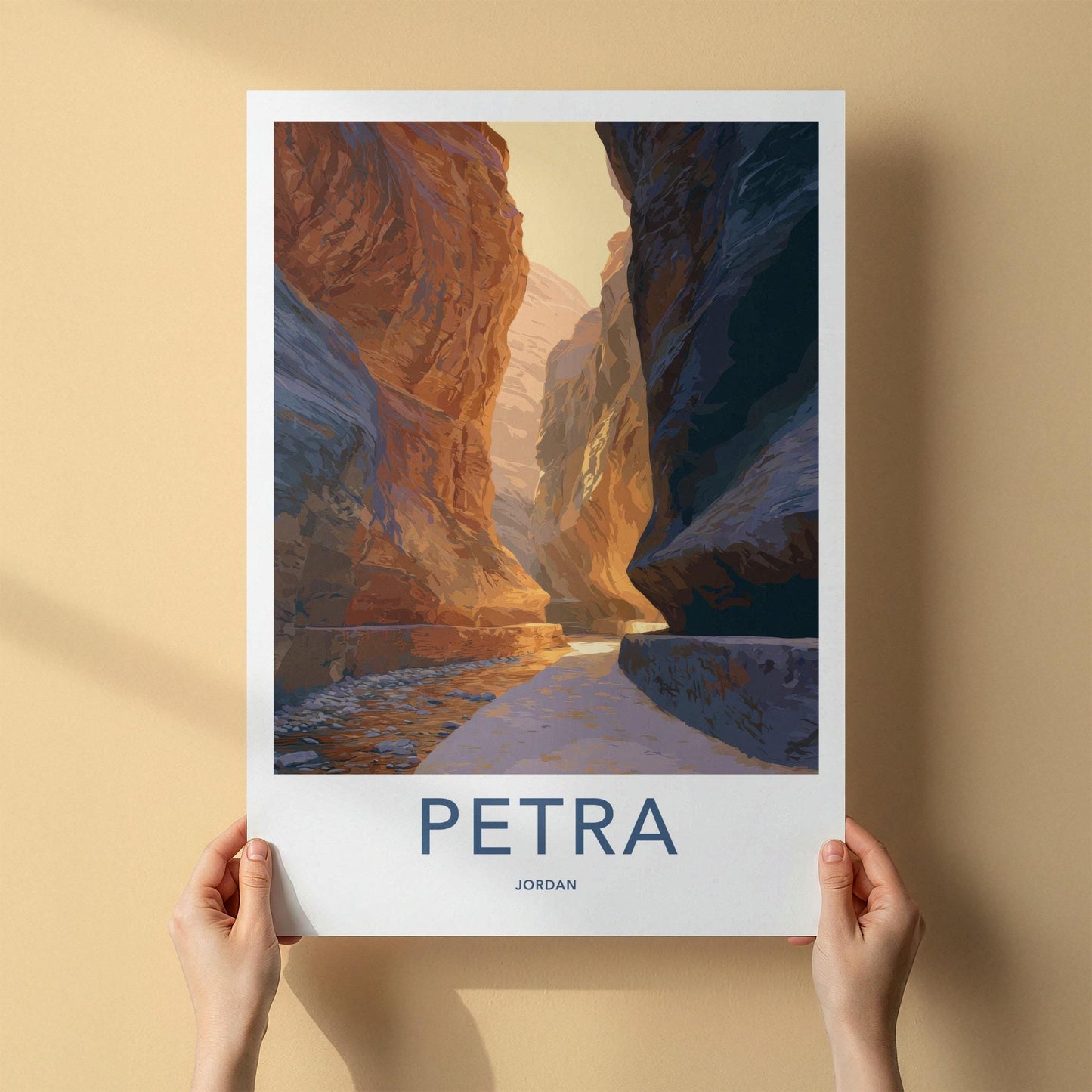 Petra Poster - Jordan Framed Print - Hidden Treasury Approach Framed Decor