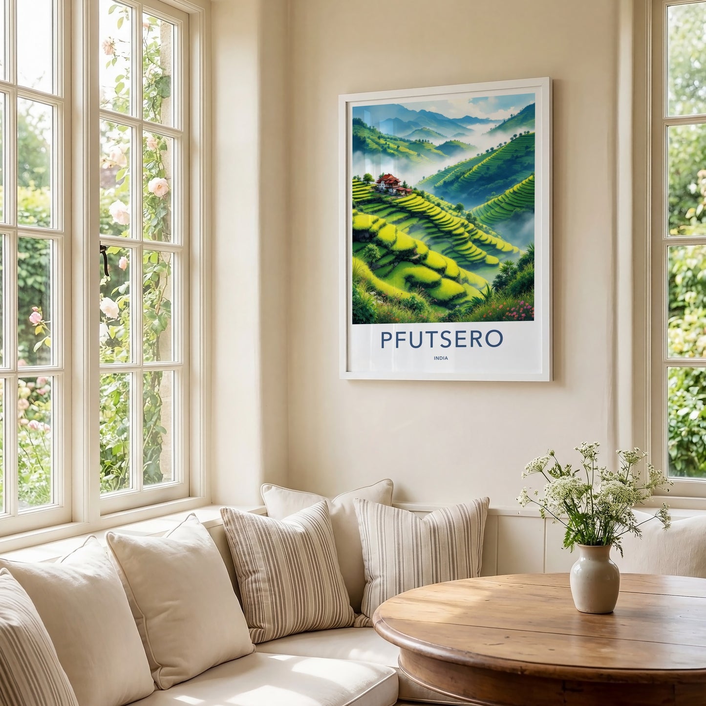 Pfutsero Poster - India Wall Art - Nagaland Misty Green Terraces Home Decor