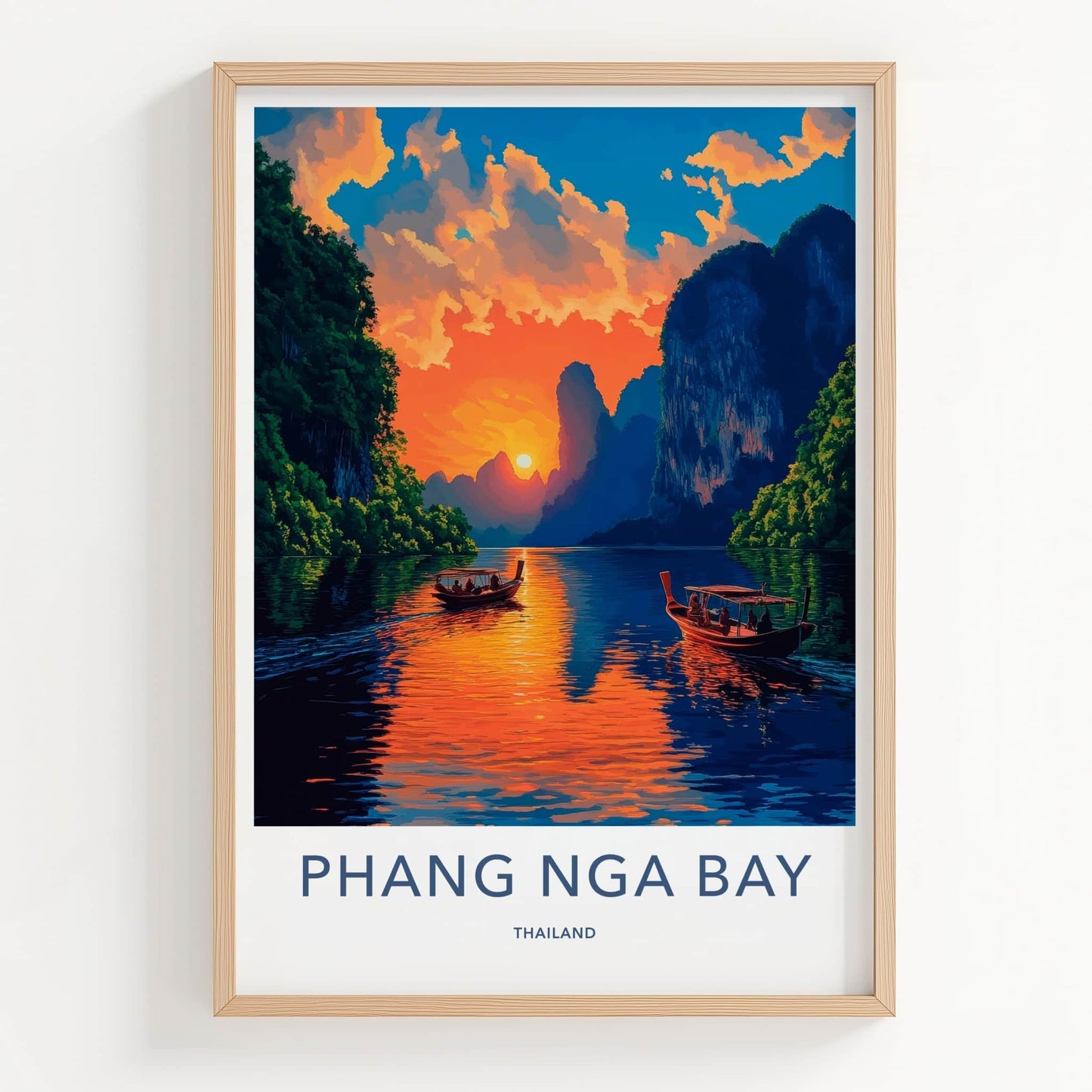 Phang Nga Bay Poster - Thailand Wall Art - Tropical Island Sunset Gift