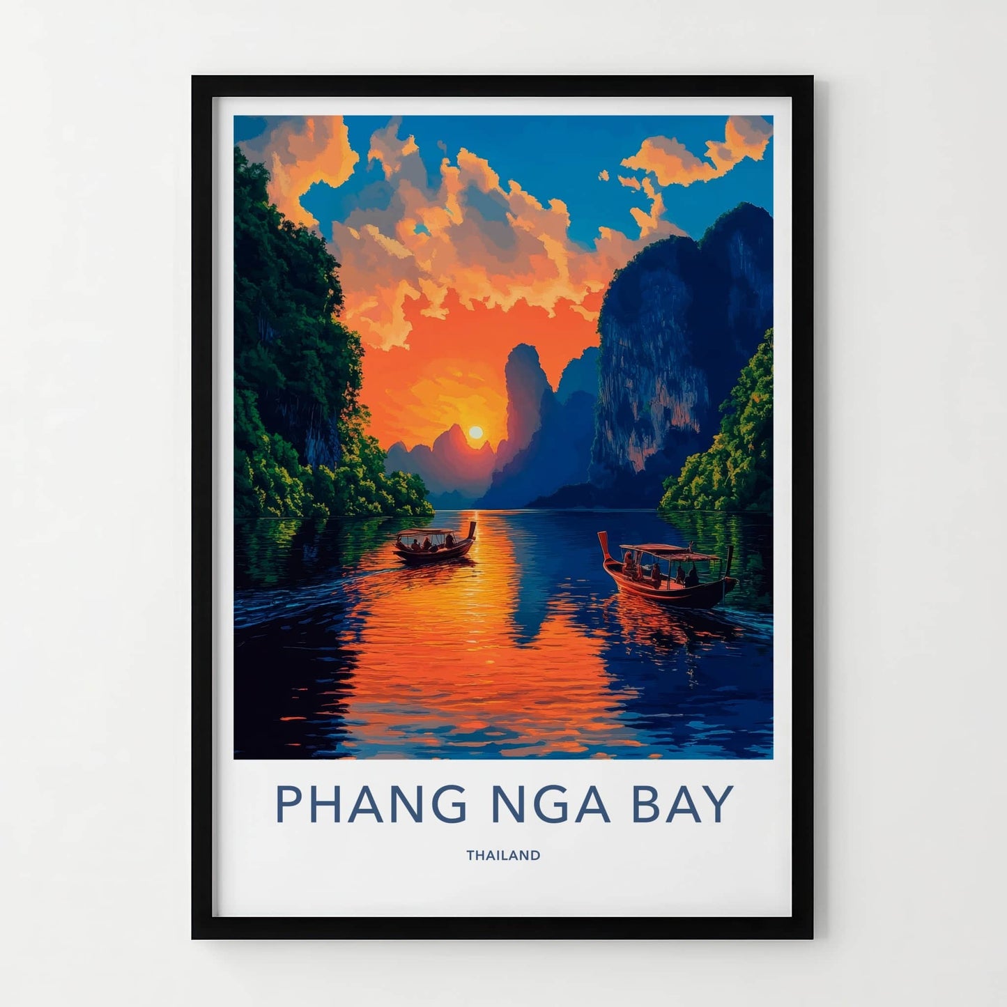 Phang Nga Bay Poster - Thailand Wall Art - Tropical Island Sunset Gift