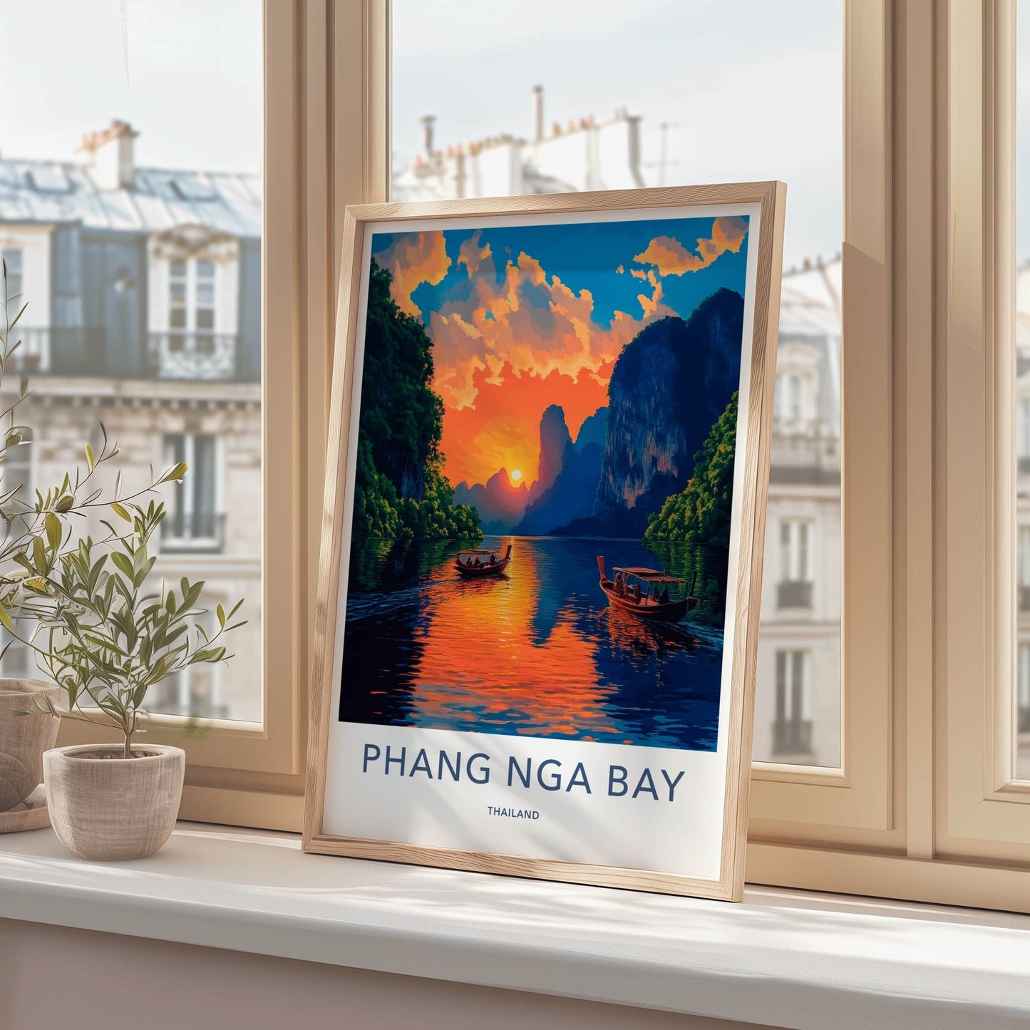 Phang Nga Bay Poster - Thailand Wall Art - Tropical Island Sunset Gift