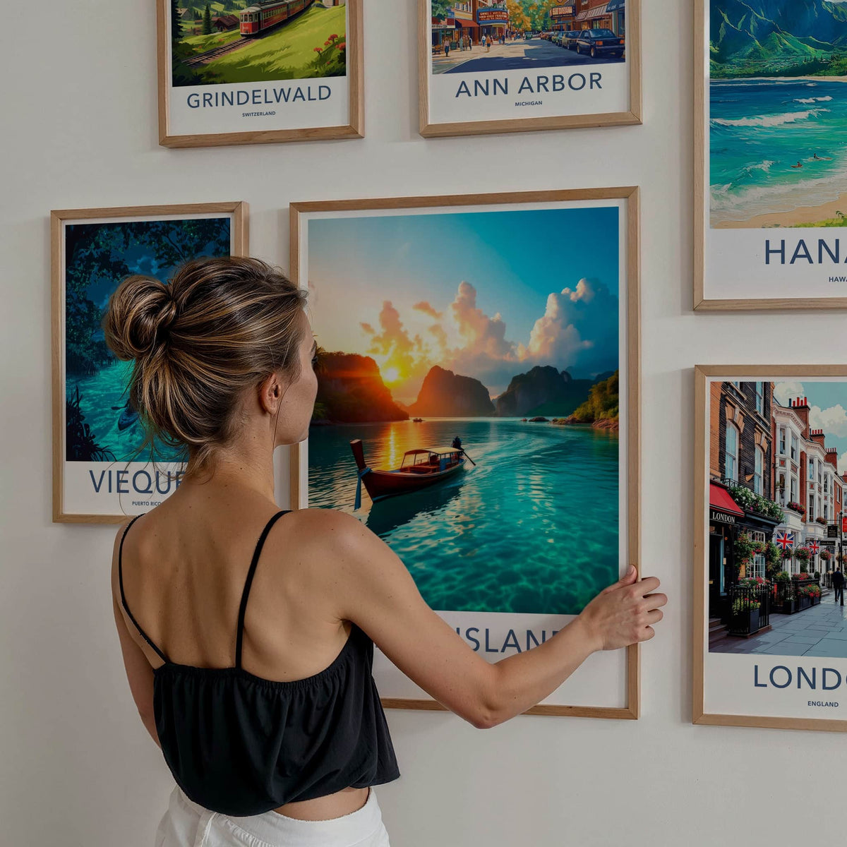 Phi Phi Islands Poster - Thailand Travel Art - Tropical Island Sunset Wall Decor