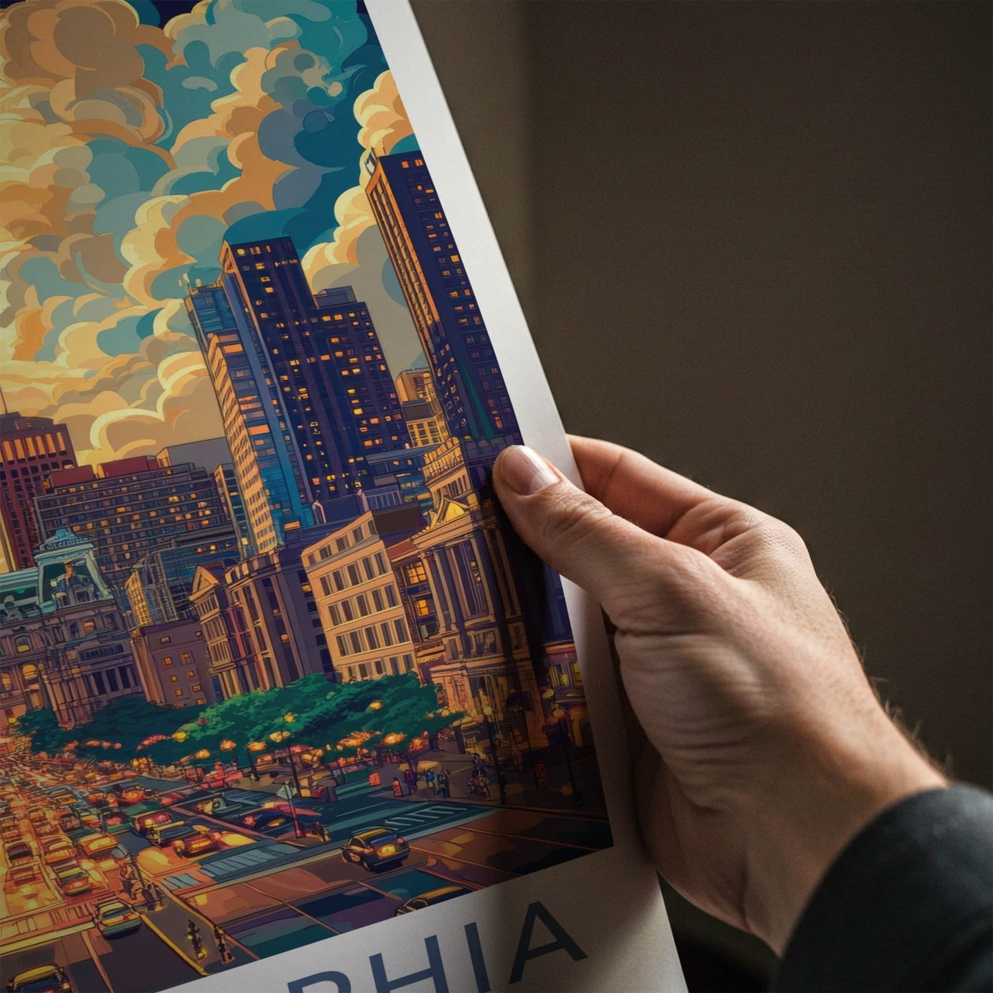 Philadelphia Poster - Pennsylvania Travel Art - Vibrant Skyline Dusk Gallery Art