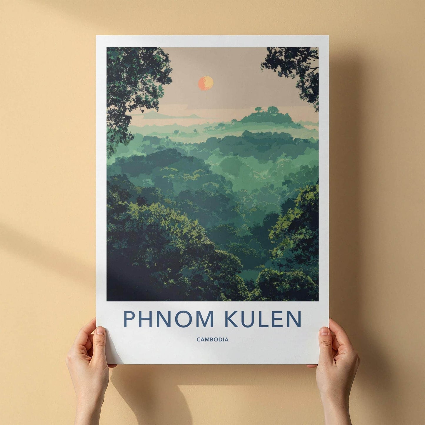 Phnom Kulen Poster - Cambodia Travel Art - Lush Forest Canopy Home Decor