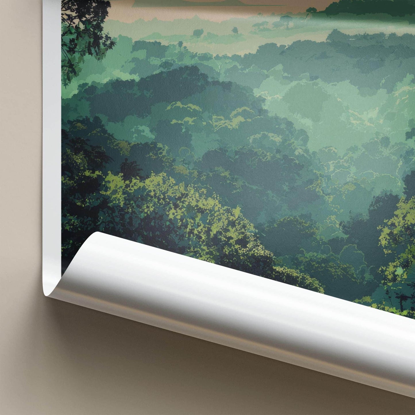 Phnom Kulen Poster - Cambodia Travel Art - Lush Forest Canopy Home Decor