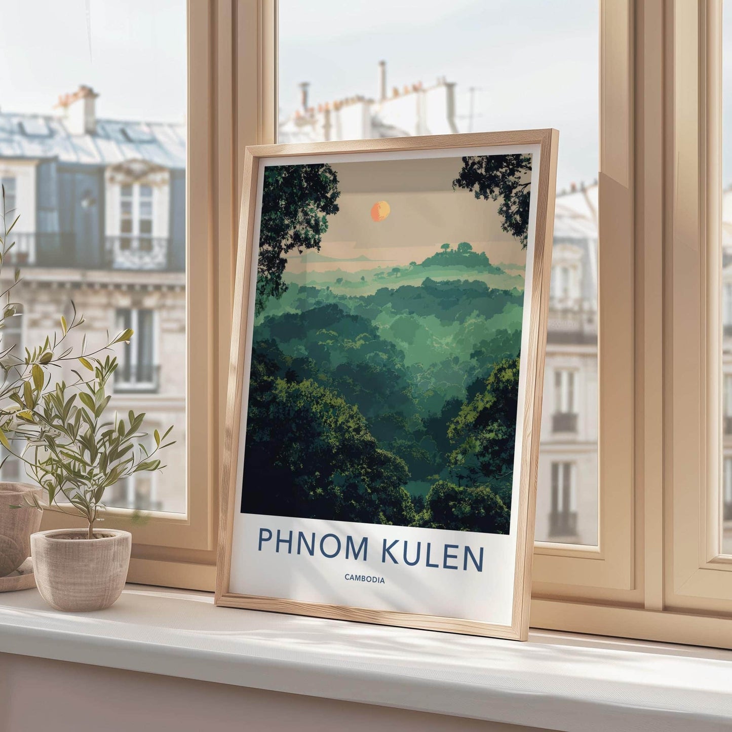 Phnom Kulen Poster - Cambodia Travel Art - Lush Forest Canopy Home Decor