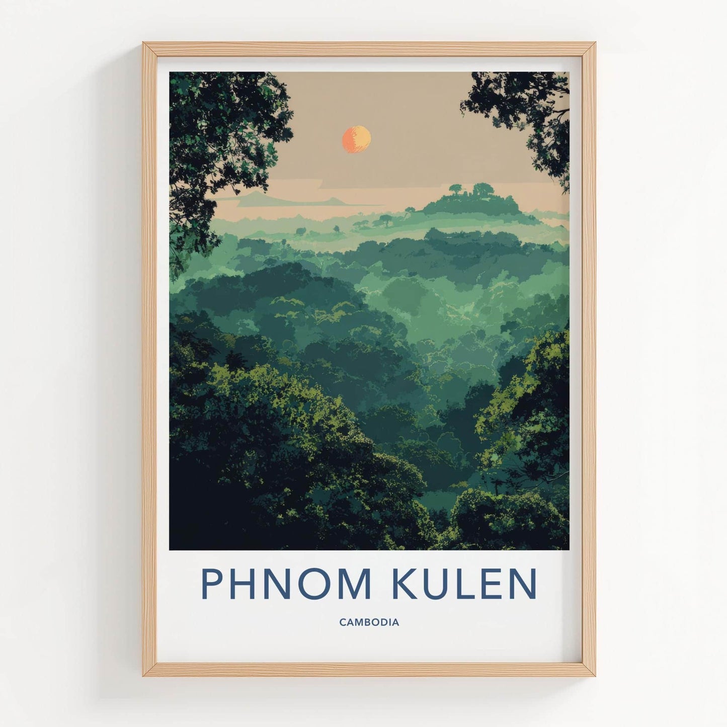 Phnom Kulen Poster - Cambodia Travel Art - Lush Forest Canopy Home Decor