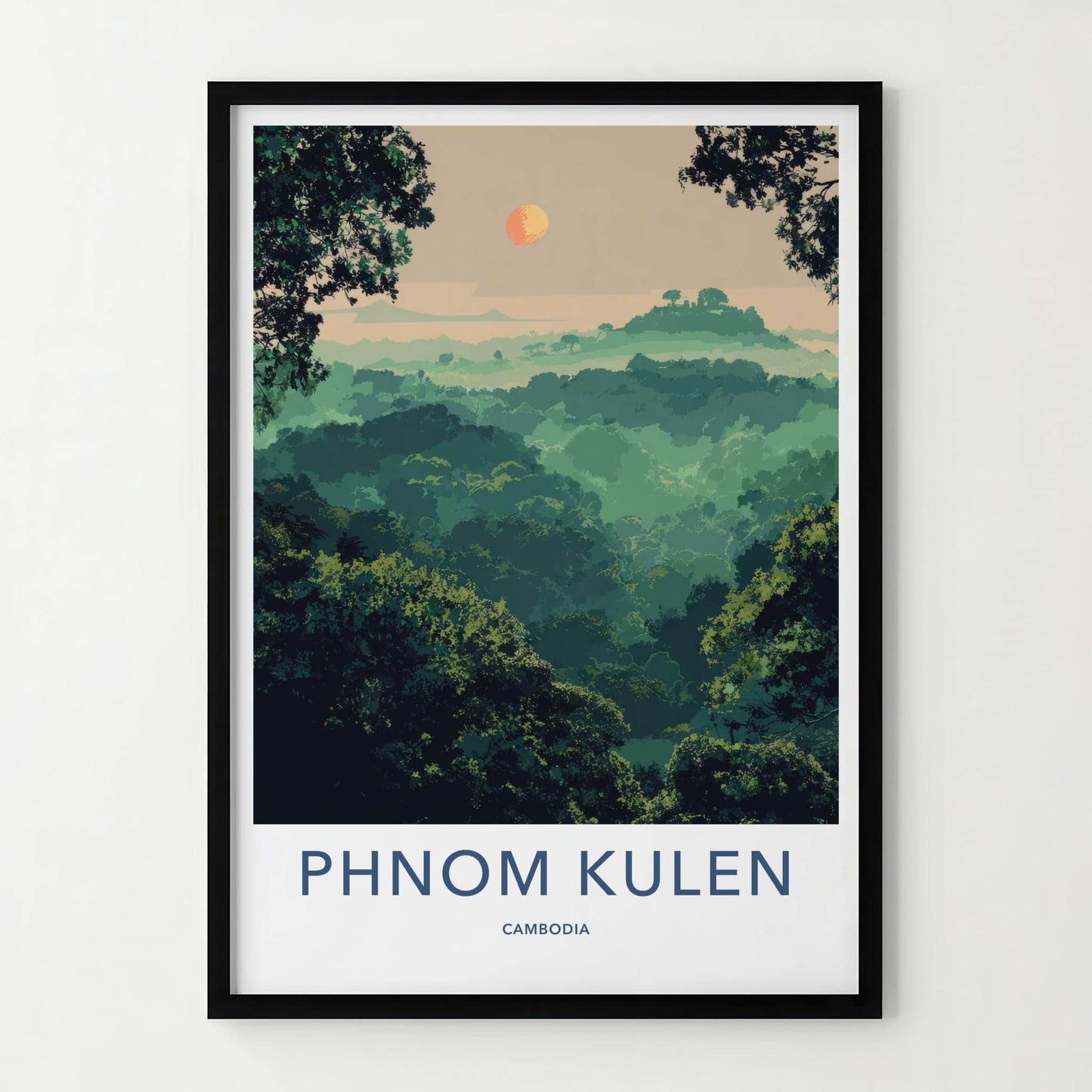 Phnom Kulen Poster - Cambodia Travel Art - Lush Forest Canopy Home Decor