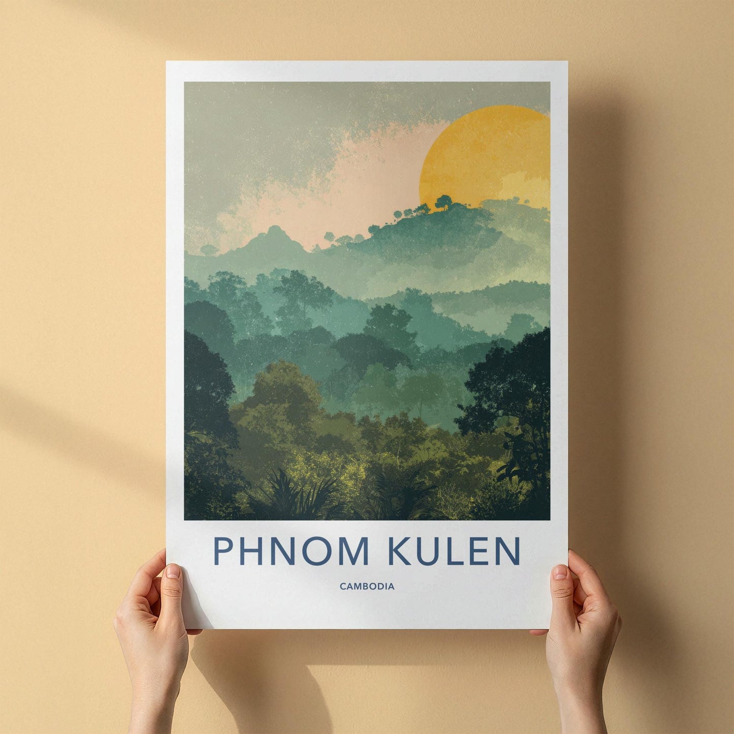 Phnom Kulen Poster - Cambodia Travel Art - Lush Mountain Scenery Home Decor