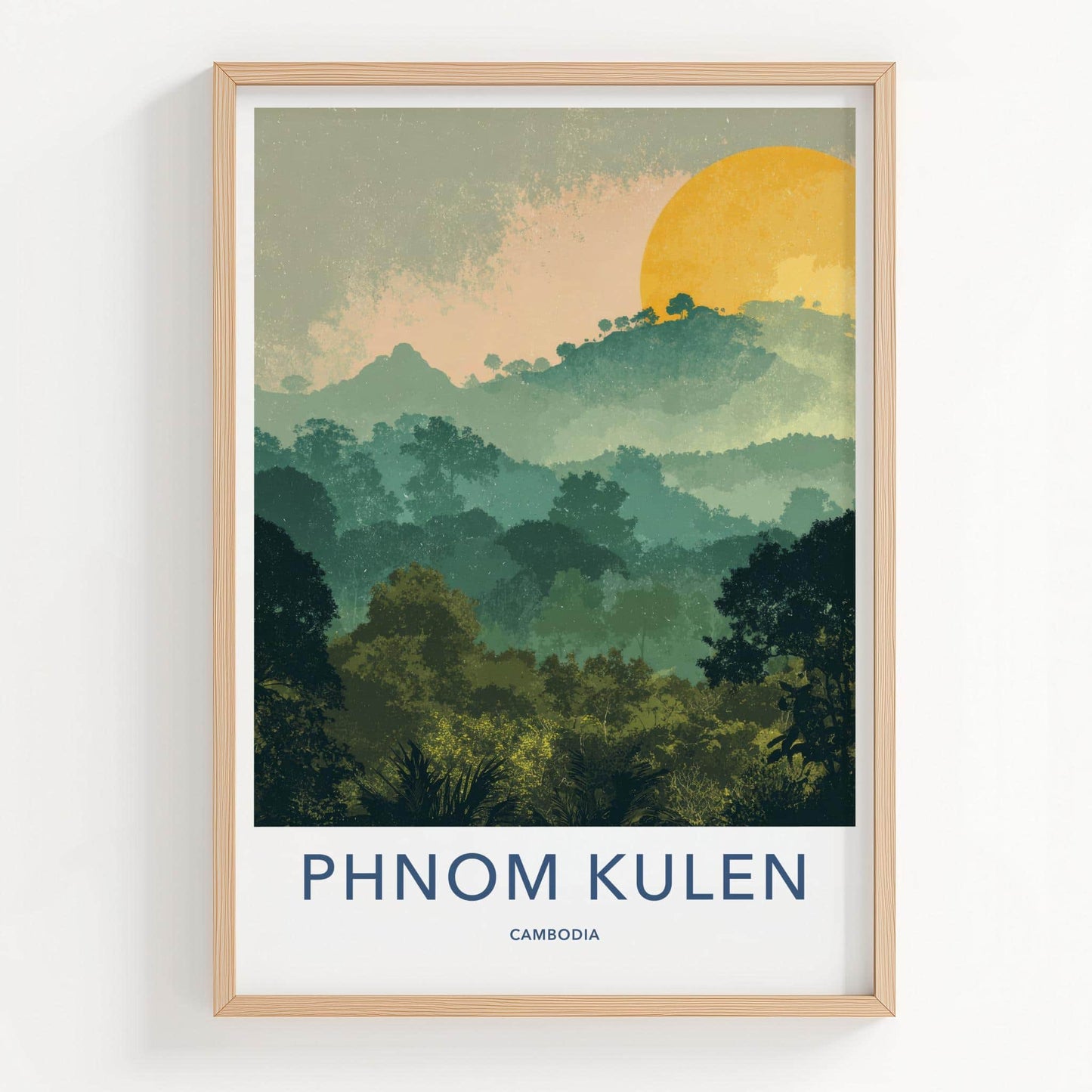 Phnom Kulen Poster - Cambodia Travel Art - Lush Mountain Scenery Home Decor