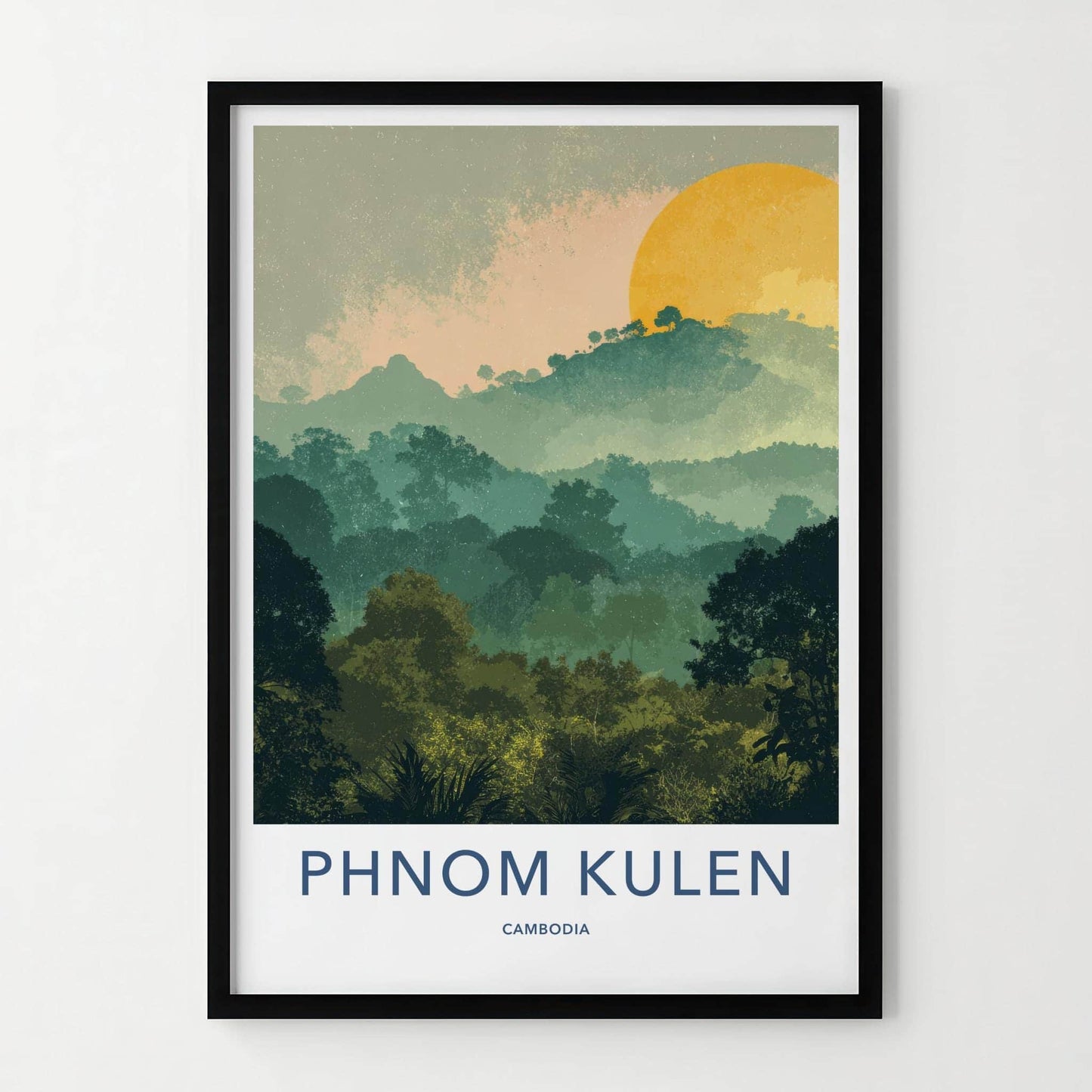 Phnom Kulen Poster - Cambodia Travel Art - Lush Mountain Scenery Home Decor