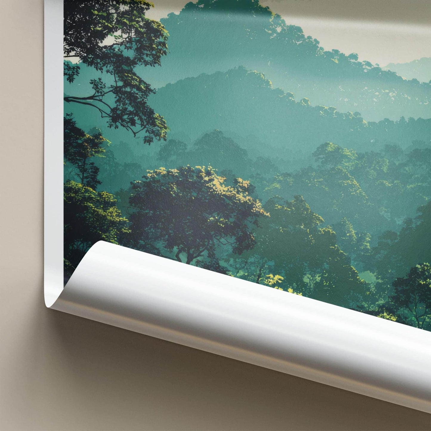 Phnom Kulen Poster - Cambodia Travel Art - Misty Jungle Sun Home Decor