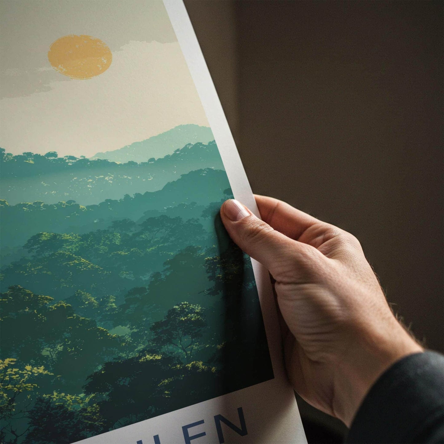 Phnom Kulen Poster - Cambodia Travel Art - Misty Jungle Sun Home Decor