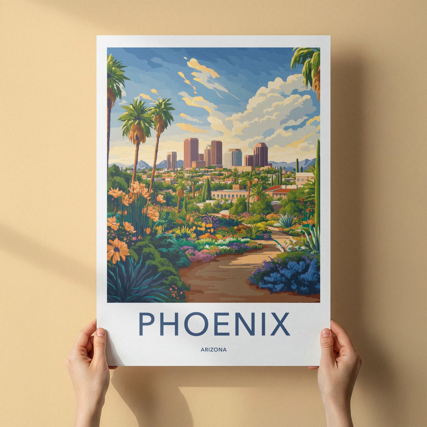 Phoenix Poster - Arizona Travel Art - Lush City Garden Home Decor