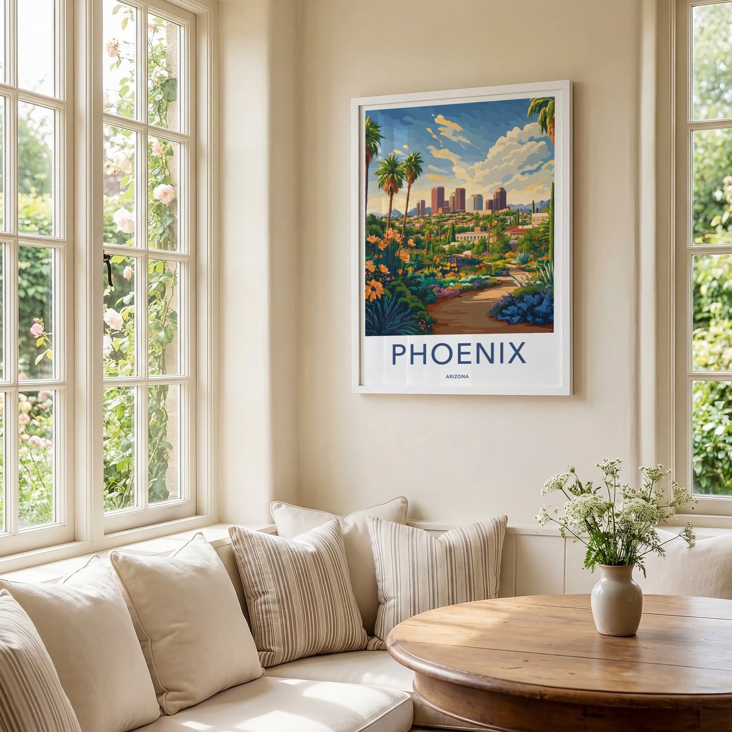 Phoenix Poster - Arizona Travel Art - Lush City Garden Home Decor