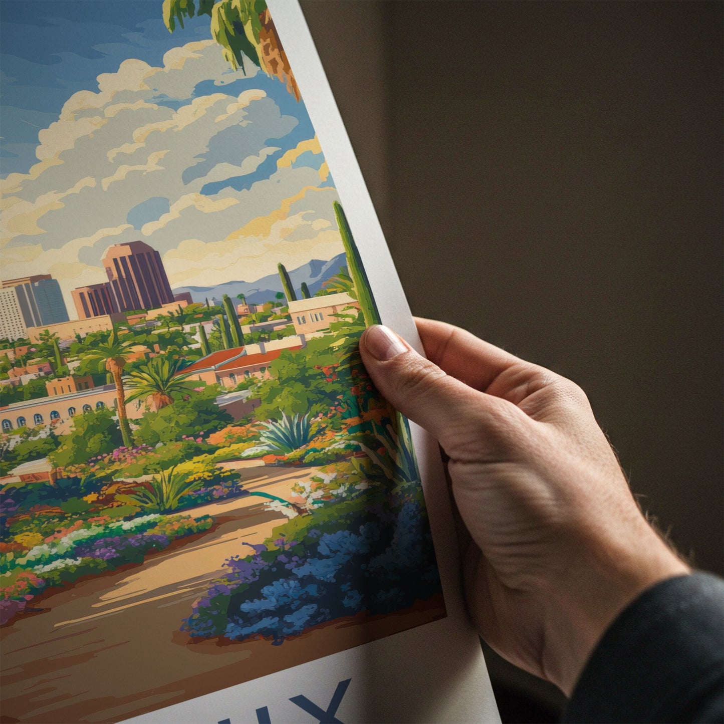 Phoenix Poster - Arizona Travel Art - Lush City Garden Home Decor