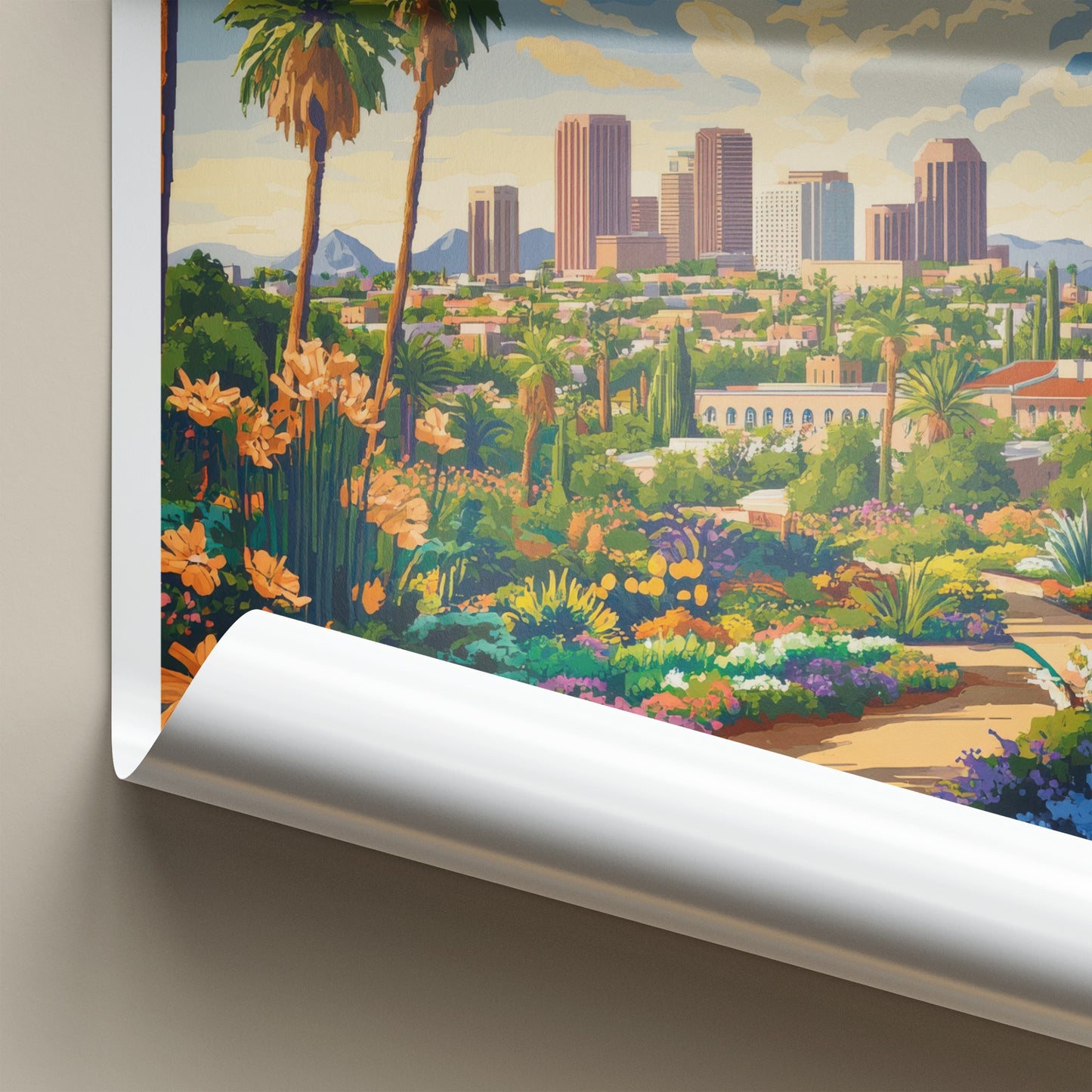 Phoenix Poster - Arizona Travel Art - Lush City Garden Home Decor