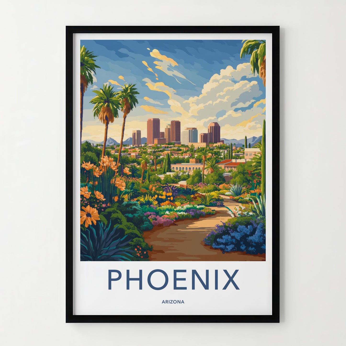 Phoenix Poster - Arizona Travel Art - Lush City Garden Home Decor