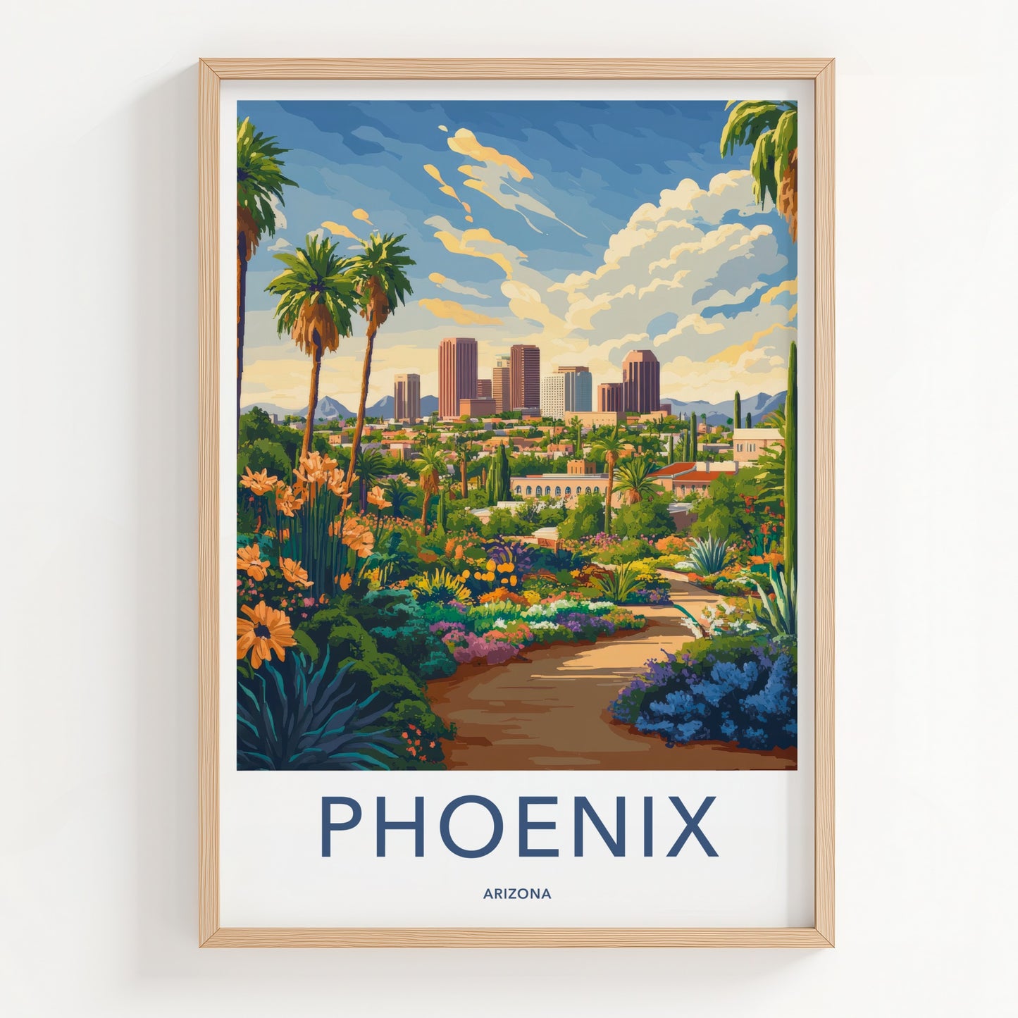 Phoenix Poster - Arizona Travel Art - Lush City Garden Home Decor